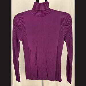 Leo & Nicole Women’s Purple Long Sleeve Turtleneck Size L Soft Cozy Sweater